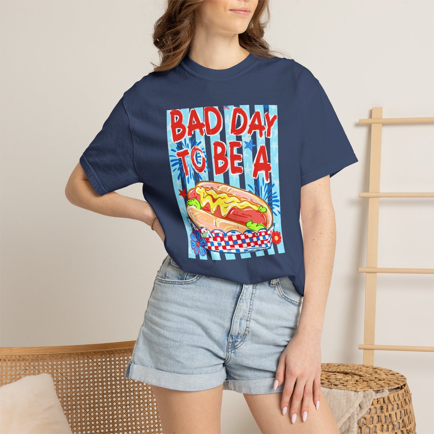 Bad Day To Be A Hot Dog T-Shirt On Comfort Colors