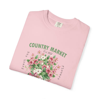 Country Market Floral T-Shirt — Garden Store Farmers Market Bouquet Tee - Comfort Colors