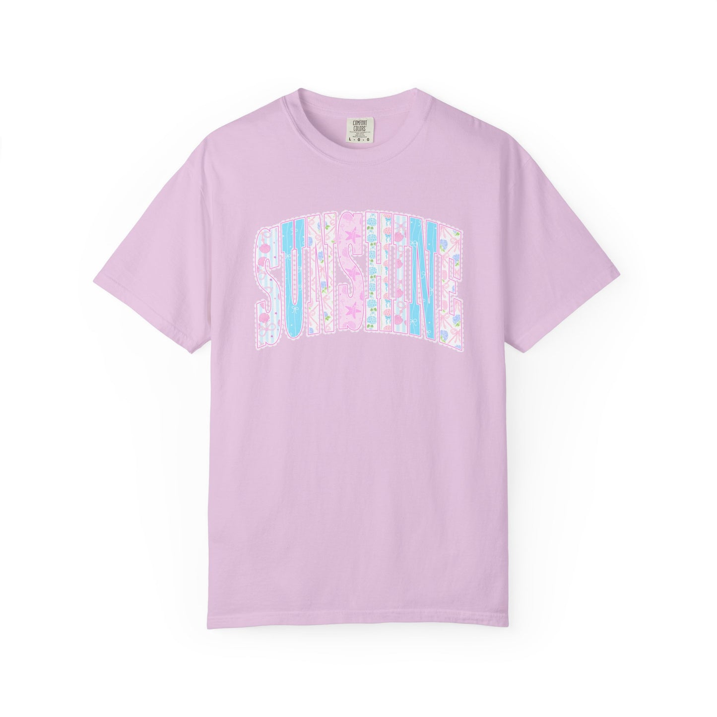 Sunshine Retro Logo T‑Shirt — Pastel Floral Surf Vibes