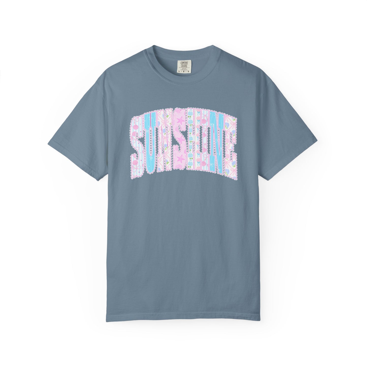 Sunshine Retro Logo T‑Shirt — Pastel Floral Surf Vibes