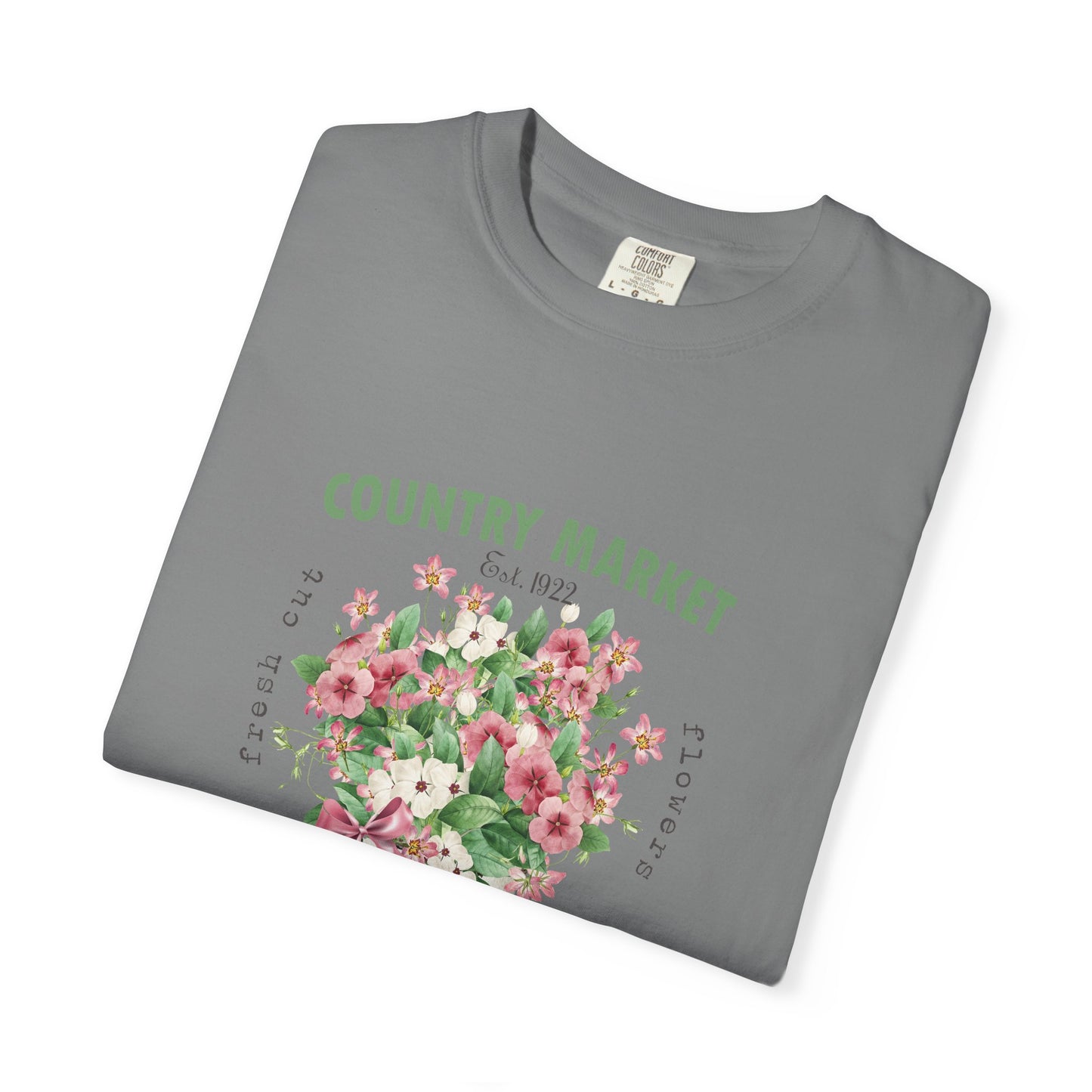 Country Market Floral T-Shirt — Garden Store Farmers Market Bouquet Tee - Comfort Colors