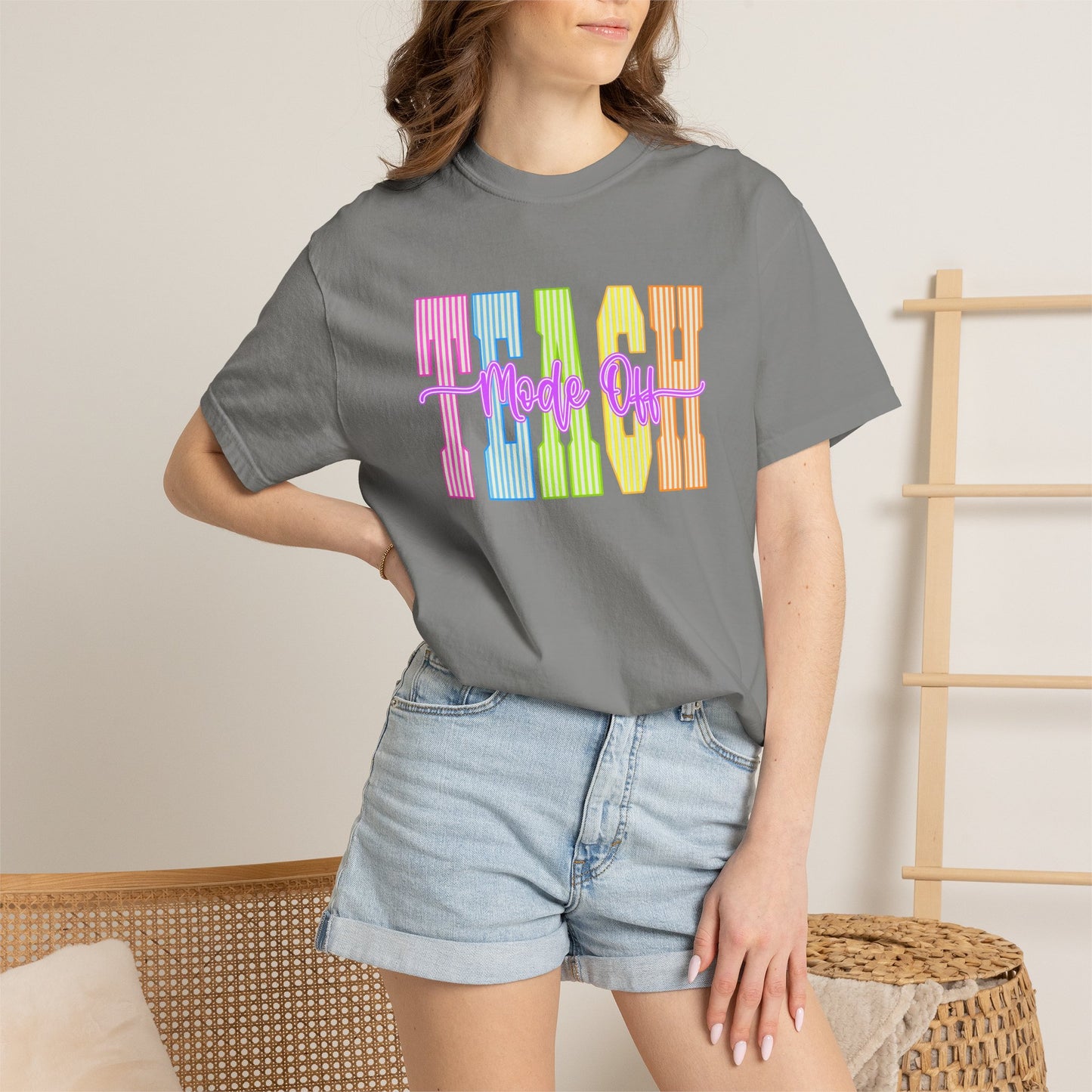 Peace Vibes Rainbow Graphic T-Shirt — 'Peace Out' Retro Stripe Tee - Comfort Colors