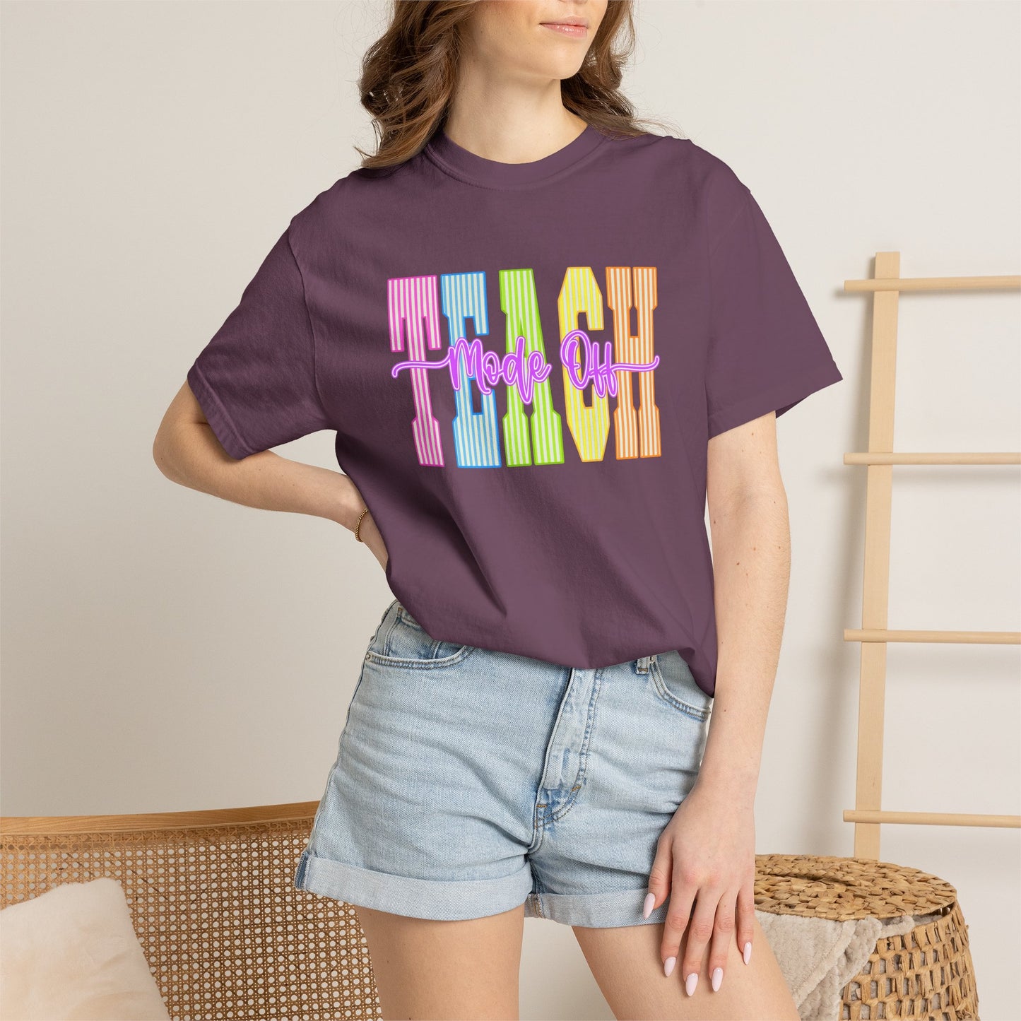 Peace Vibes Rainbow Graphic T-Shirt — 'Peace Out' Retro Stripe Tee - Comfort Colors
