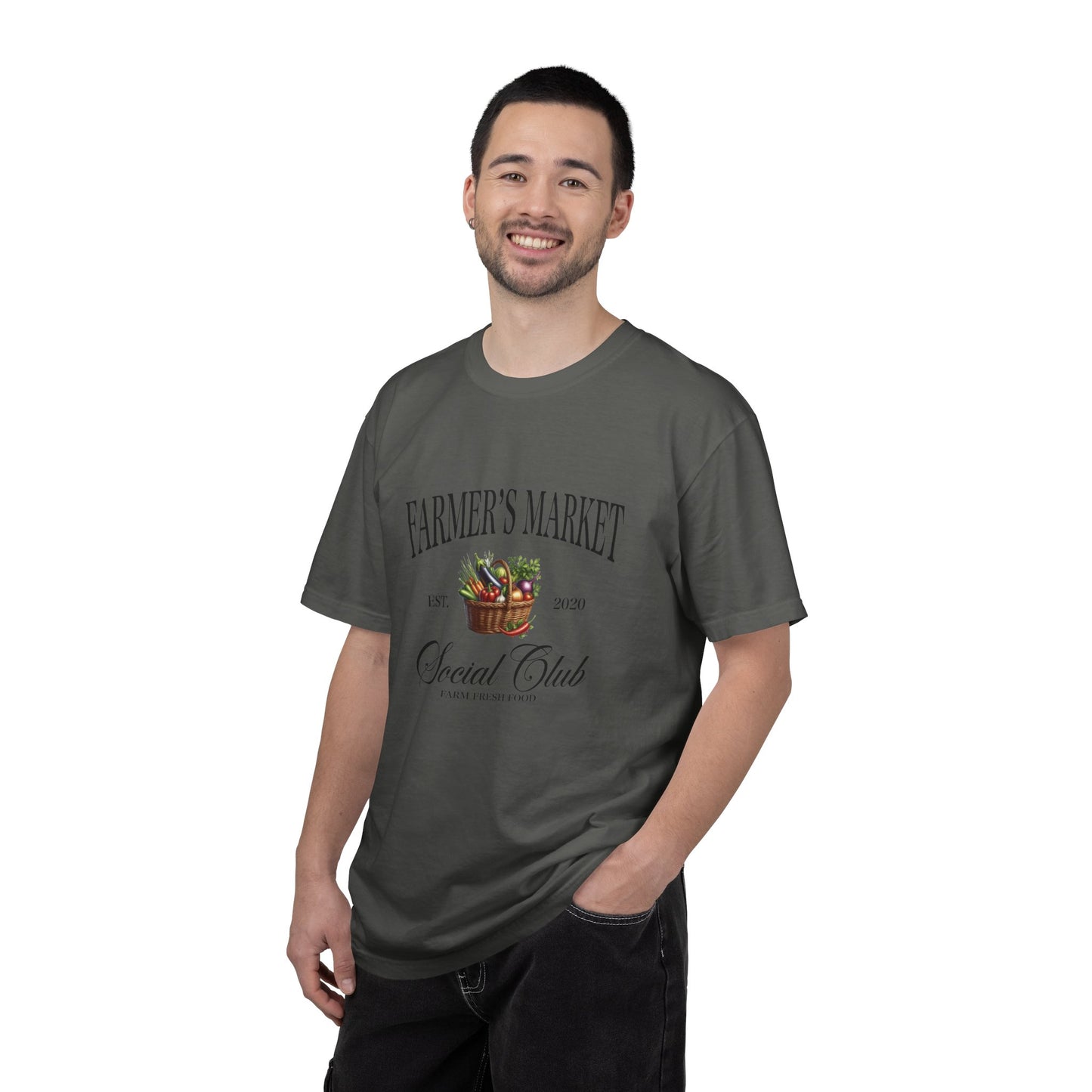 Farmers Market Social Club T-Shirt — Basket of Fresh Produce Tee
