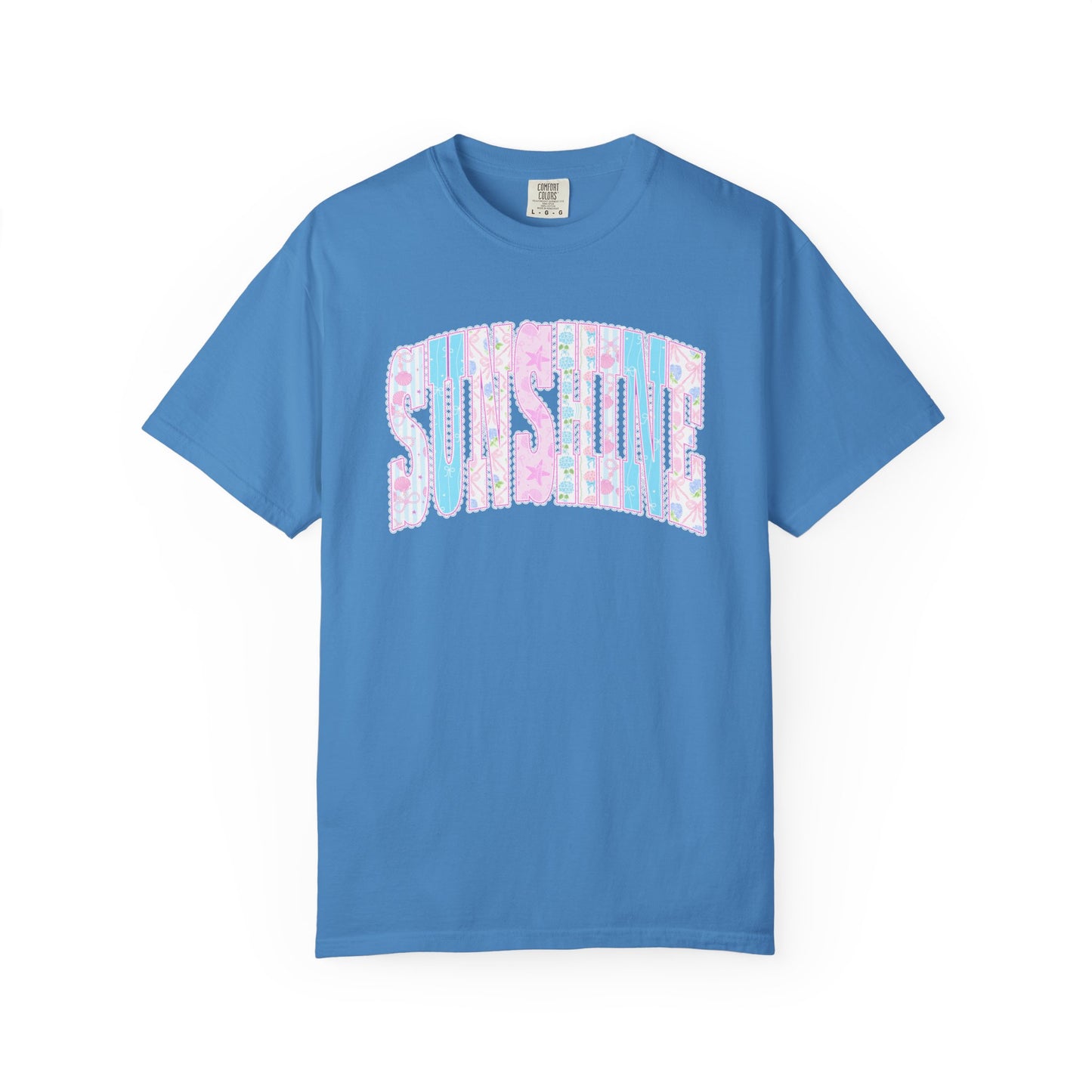 Sunshine Retro Logo T‑Shirt — Pastel Floral Surf Vibes