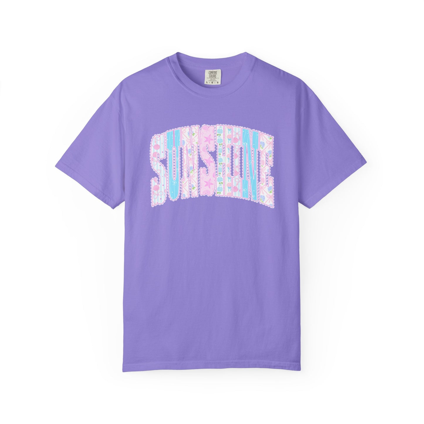 Sunshine Retro Logo T‑Shirt — Pastel Floral Surf Vibes