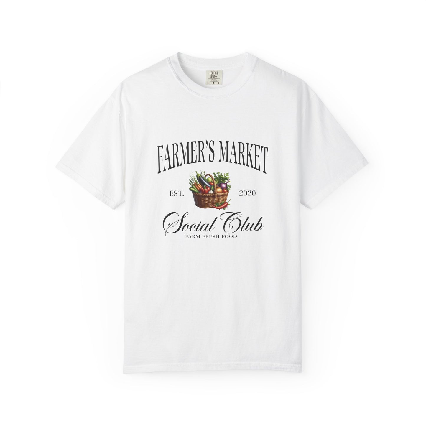 Farmers Market Social Club T-Shirt — Basket of Fresh Produce Tee