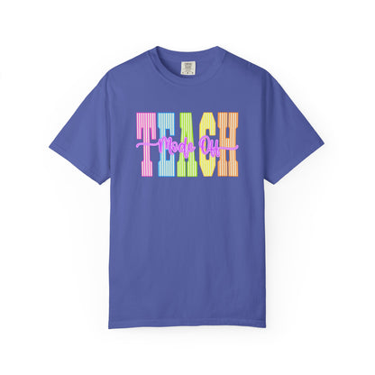 Peace Vibes Rainbow Graphic T-Shirt — 'Peace Out' Retro Stripe Tee - Comfort Colors