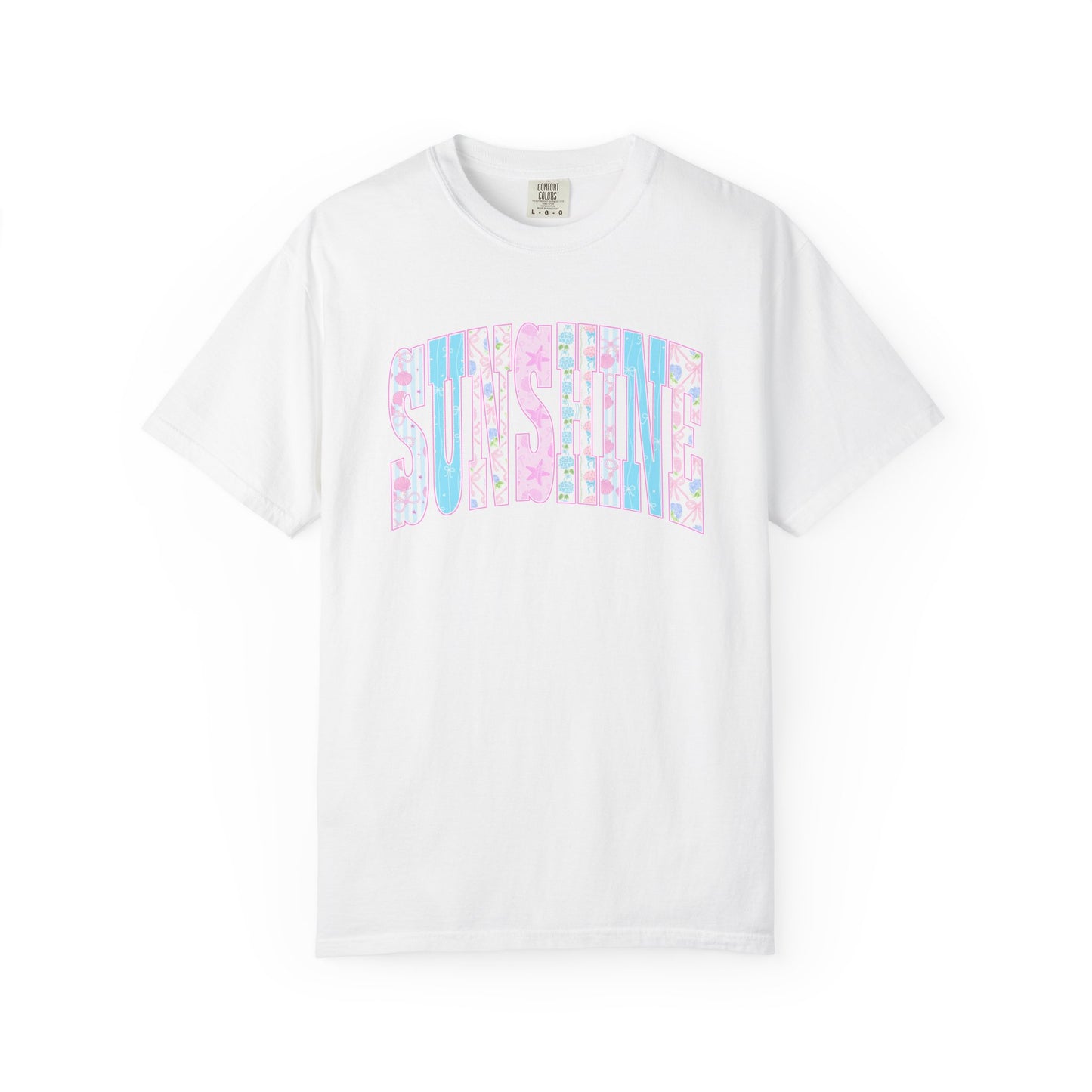 Sunshine Retro Logo T‑Shirt — Pastel Floral Surf Vibes