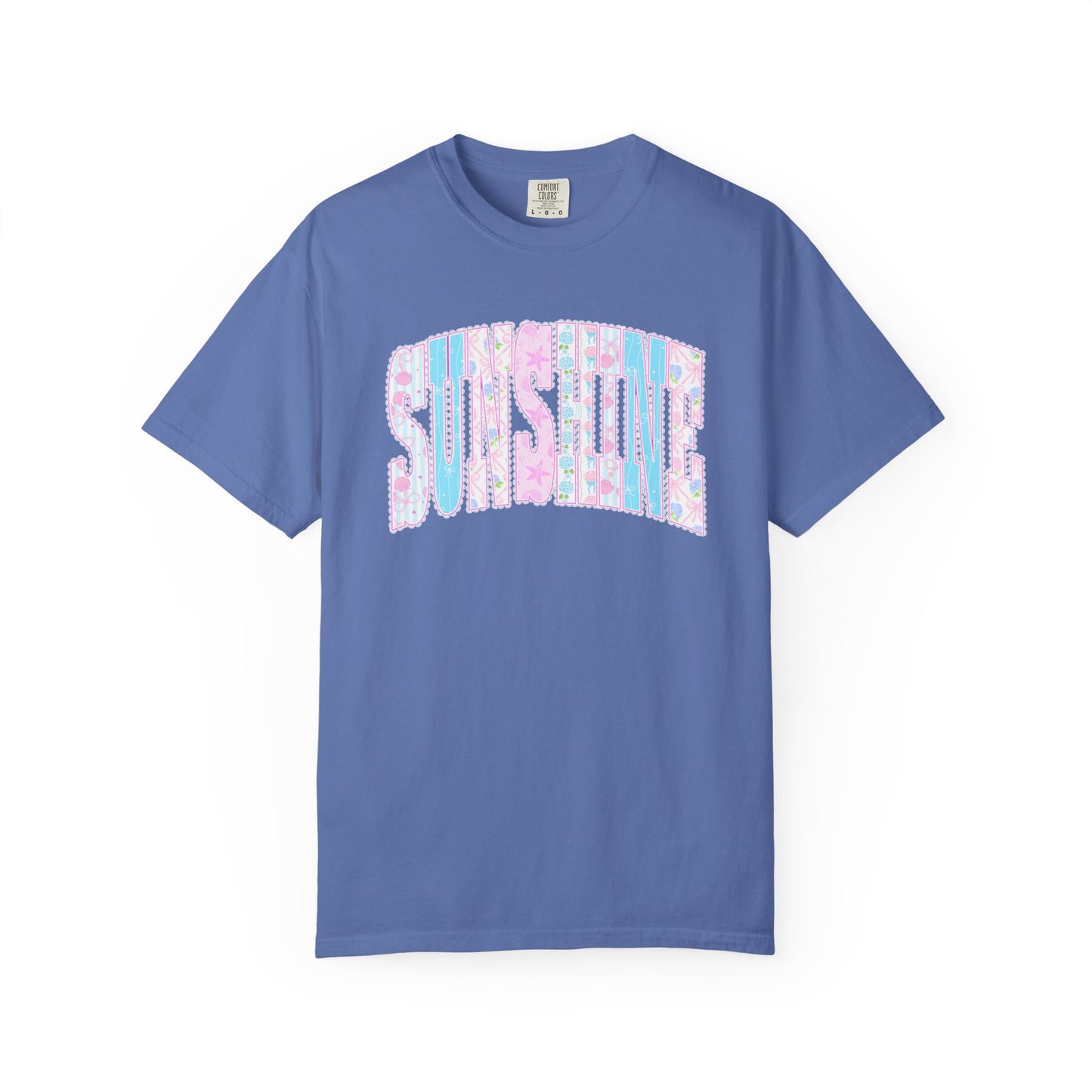 Sunshine Retro Logo T‑Shirt — Pastel Floral Surf Vibes