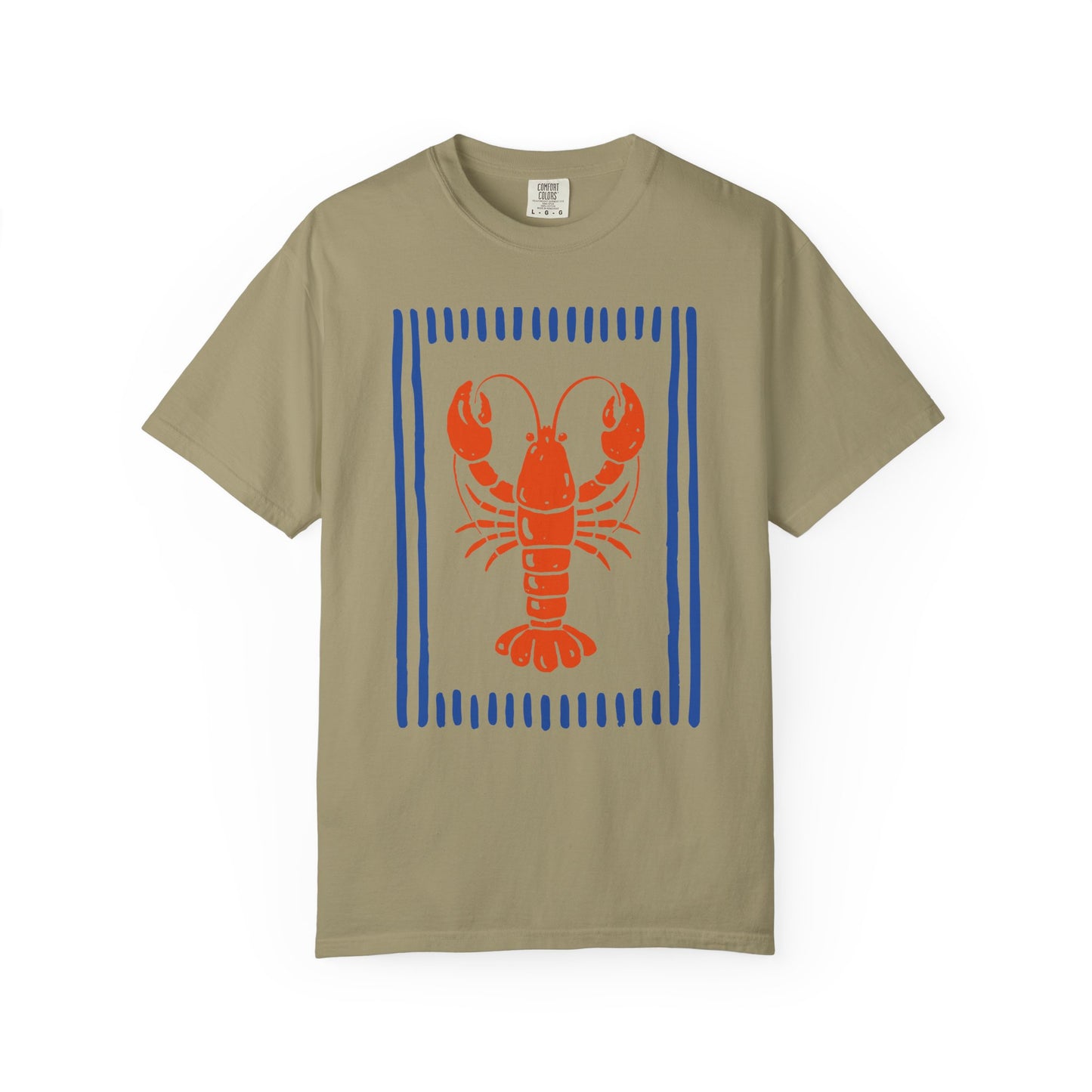 Lobster Block Print T-Shirt — Nautical Summer Tee