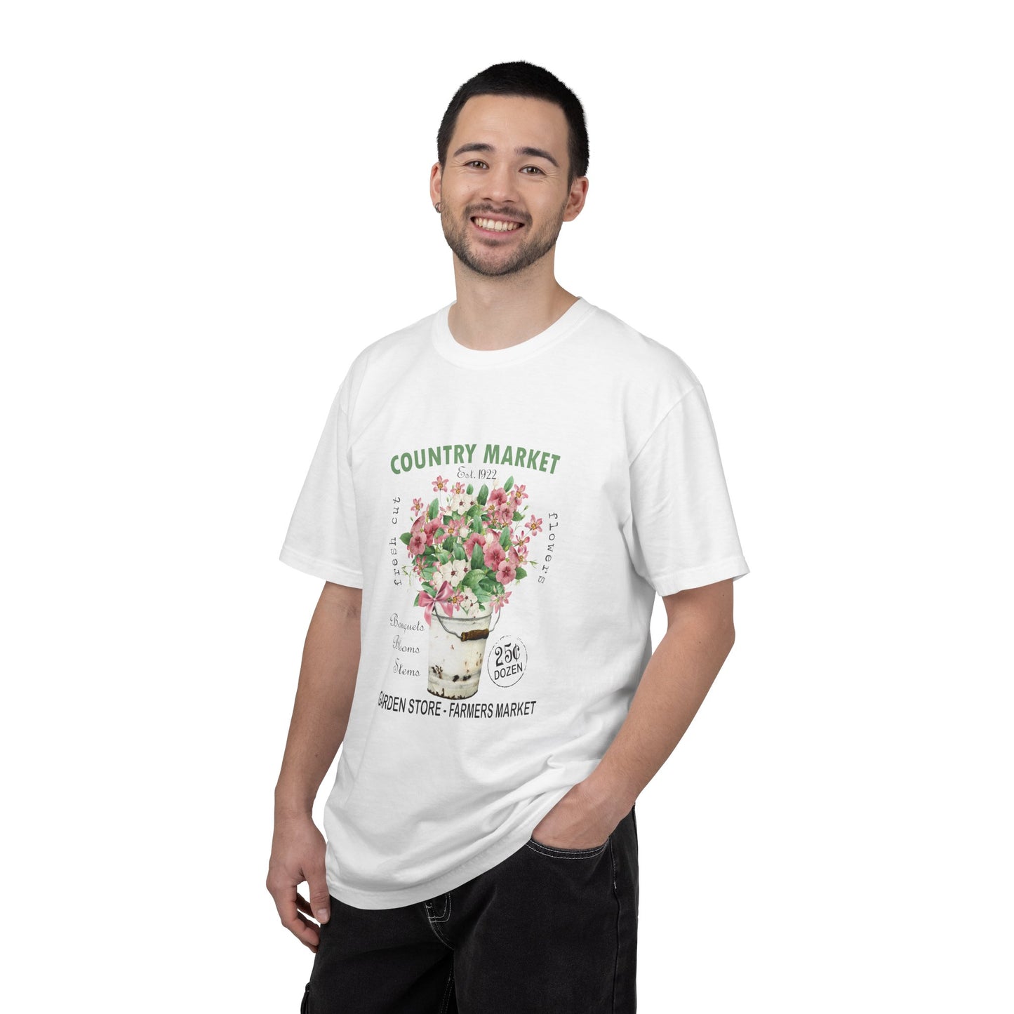 Country Market Floral T-Shirt — Garden Store Farmers Market Bouquet Tee - Comfort Colors