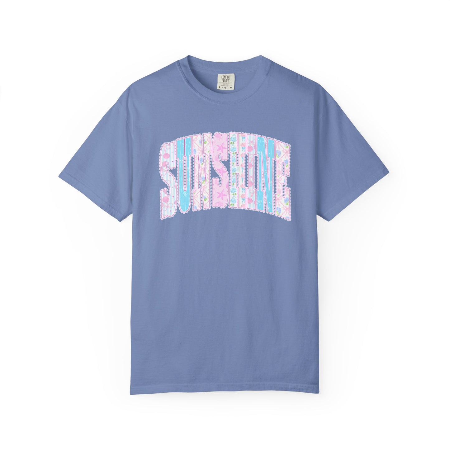Sunshine Retro Logo T‑Shirt — Pastel Floral Surf Vibes